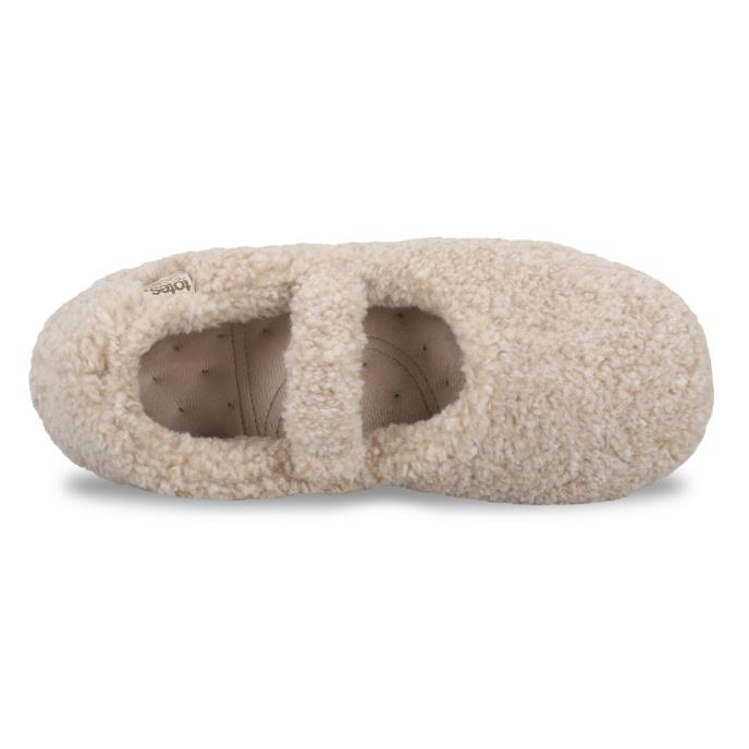 Isotoner® Ladies Borg Mary Jane Ballet Slipper Oat Extra Image 4